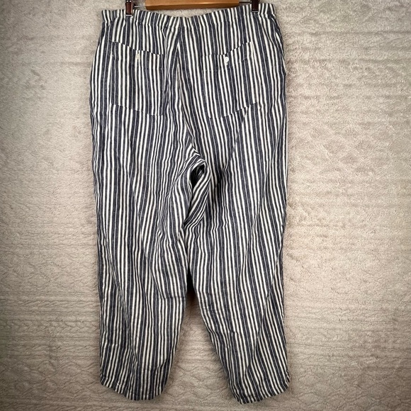 Beachy Linen Wide Leg Pinstripes Pants Size 16 Button Fly by Chadwicks - Picture 8 of 16